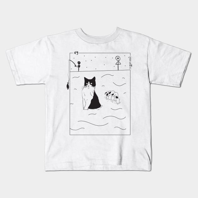 Here Kitty, Kitty Kids T-Shirt by IGNORANTEES